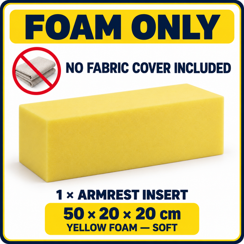 Arabic Majlis Jalsa Armrest Insert 50x20x20cm Yellow Foam Soft