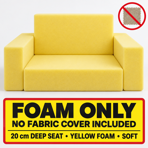 Arabic Majlis Jalsa Single Sofa Foam Set 20cm Deep Seat Yellow Foam Soft