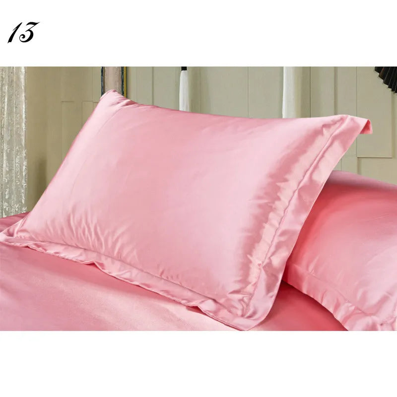 Altasawuq 1pc Pure Emulation Silk Satin Pillowcase Single Pillow Cover Multicolour 48 x 74cm