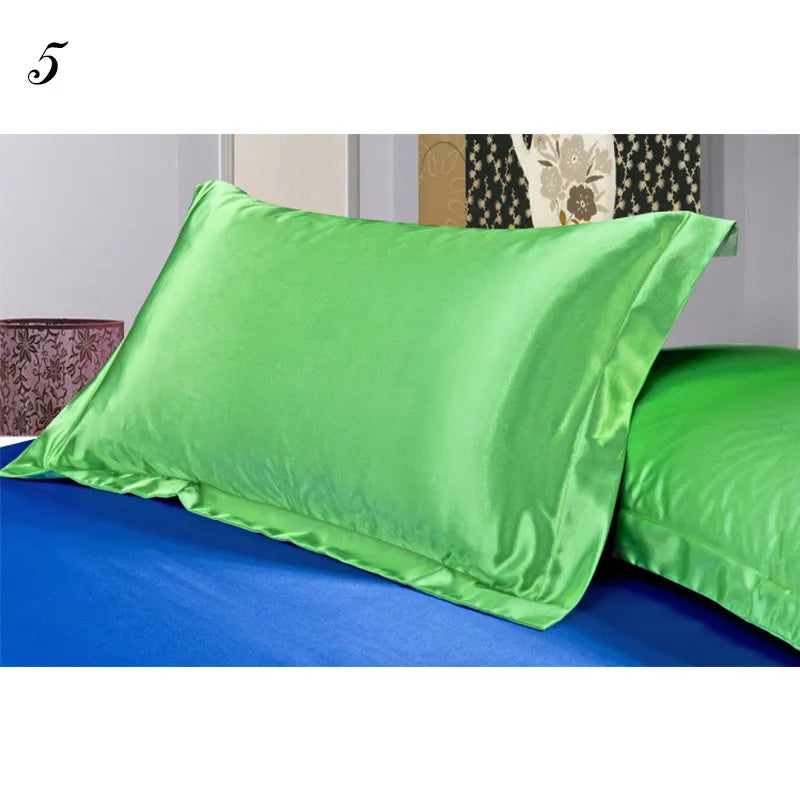 Altasawuq 1pc Pure Emulation Silk Satin Pillowcase Single Pillow Cover Multicolour 48 x 74cm