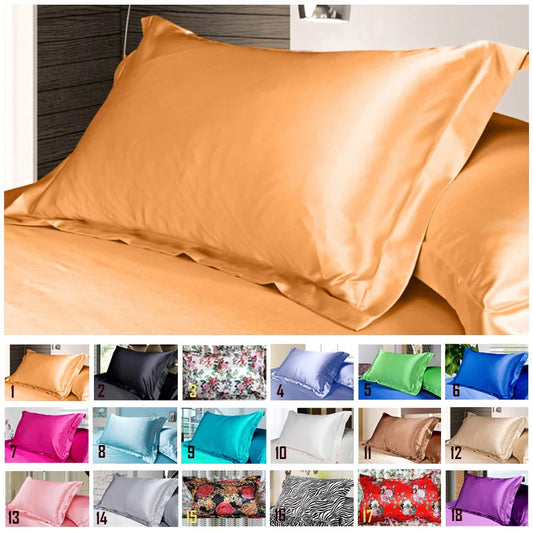 Altasawuq 1pc Pure Emulation Silk Satin Pillowcase Single Pillow Cover Multicolour 48 x 74cm