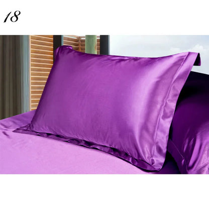 Altasawuq 1pc Pure Emulation Silk Satin Pillowcase Single Pillow Cover Multicolour 48 x 74cm