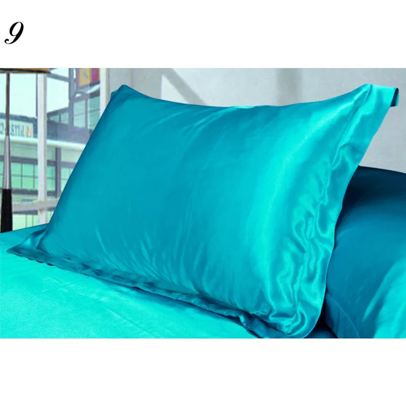 Altasawuq 1pc Pure Emulation Silk Satin Pillowcase Single Pillow Cover Multicolour 48 x 74cm