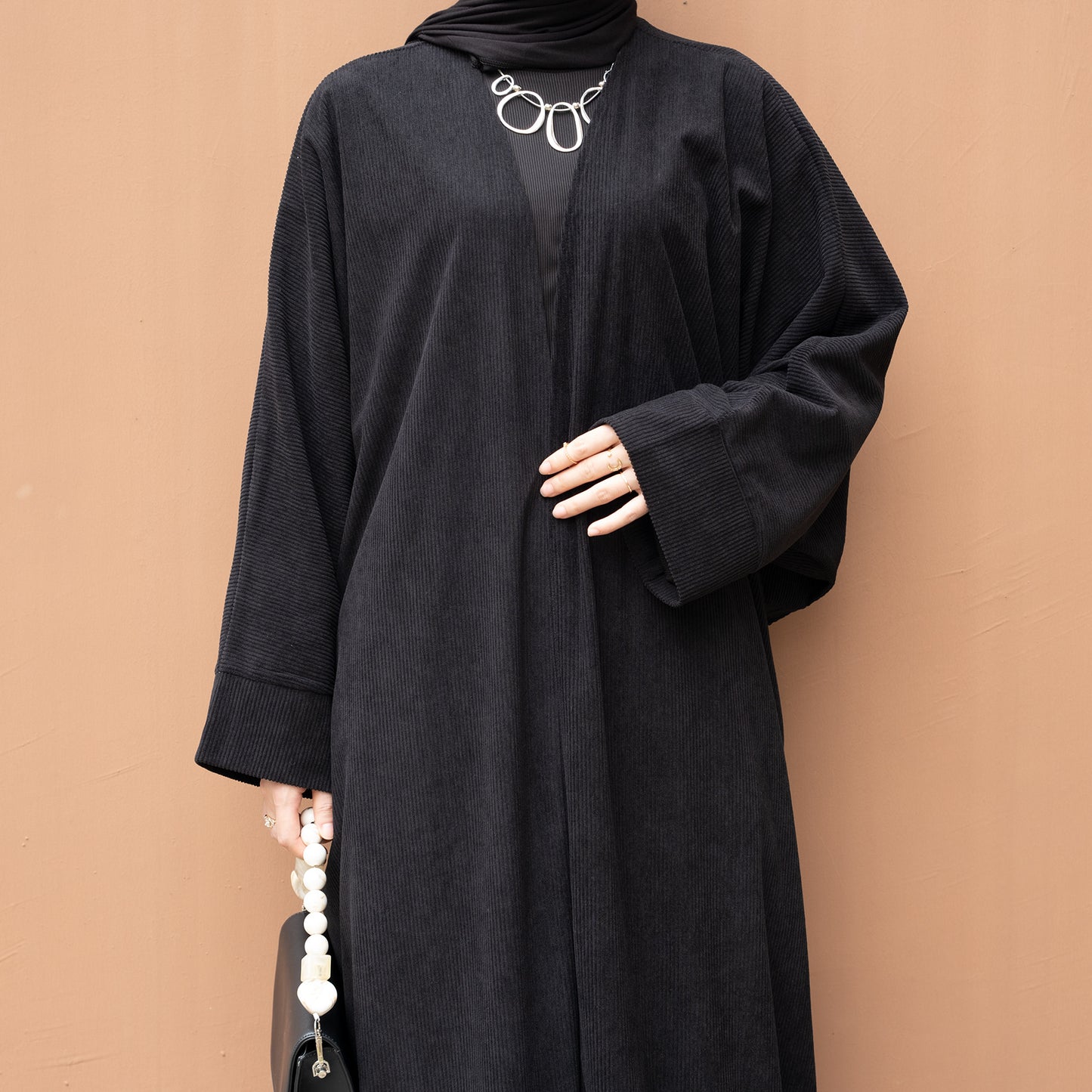 Altasawuq New Winter Corduroy Coat for Women Warm Thick Kimono Cardigan Arab Turkey Modest Abaya Islam Clothing Femme Retro Robe