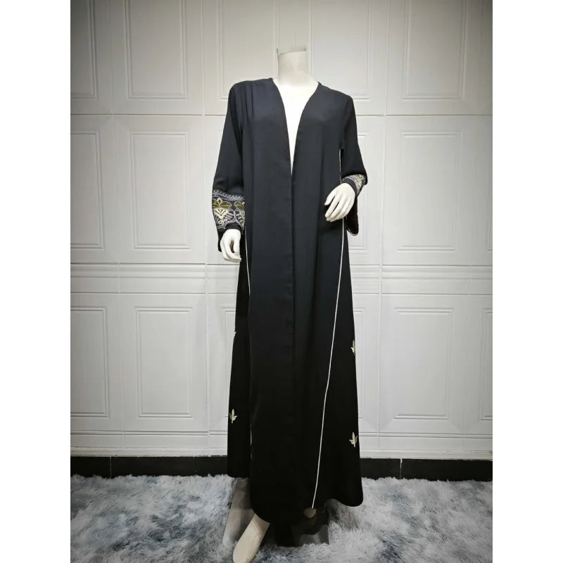 Altasawuq Abaya Women Black Eid Ramadan Open Kimono Abayas Muslim Girls Dress Embroidery Kaftan Kebaya Jalabiya Islamic Robe Clothing