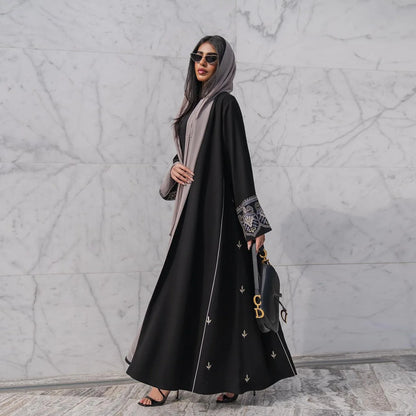 Altasawuq Abaya Women Black Eid Ramadan Open Kimono Abayas Muslim Girls Dress Embroidery Kaftan Kebaya Jalabiya Islamic Robe Clothing