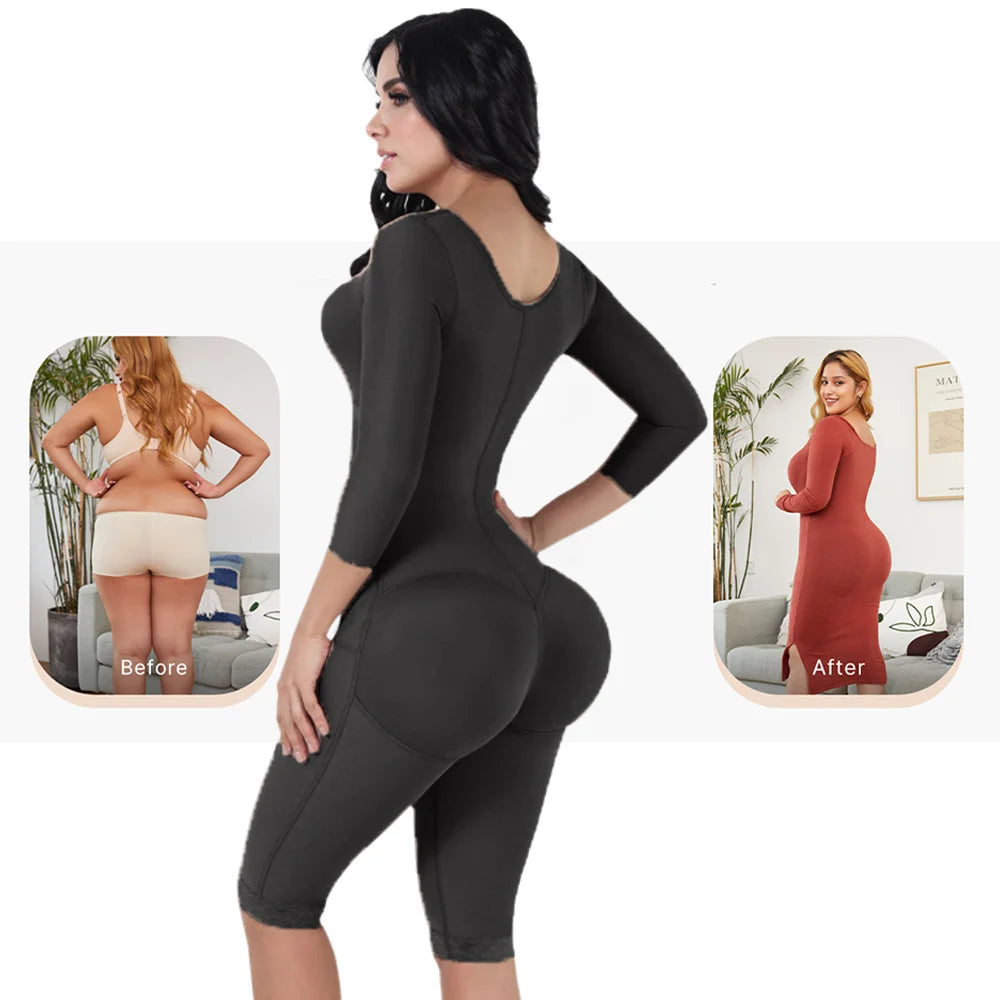 Fajas Colombianas Body Shaper Girdles for Women Tummy Control Post Surgery Compression Female Butt Lifter Shapewear Bodysuits