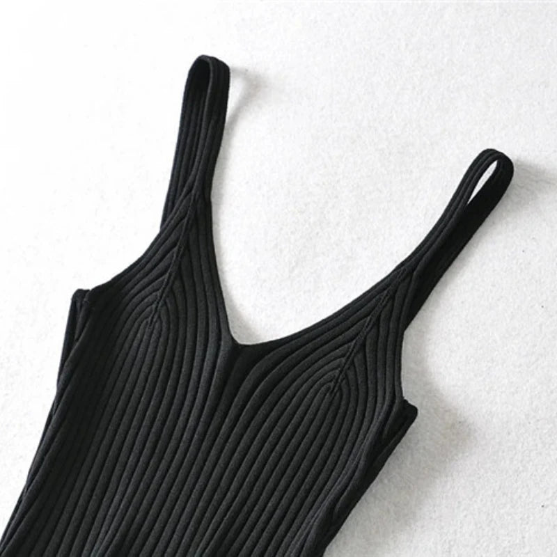 Sexy Crop Tops Knit Halter Tank Top Women Summer Camis Backless Camisole Fashion Ribbed Tube Top Female Sleeveless Cropped Vest