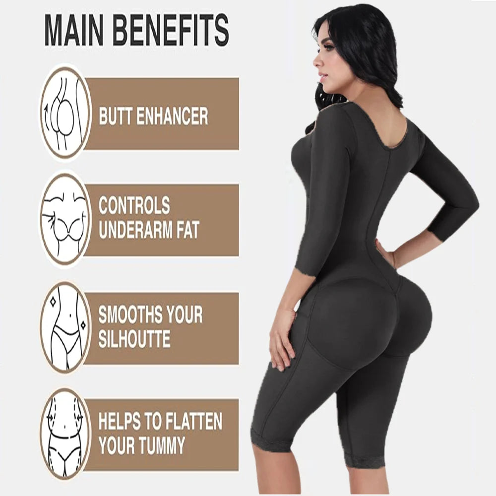 Fajas Colombianas Body Shaper Girdles for Women Tummy Control Post Surgery Compression Female Butt Lifter Shapewear Bodysuits