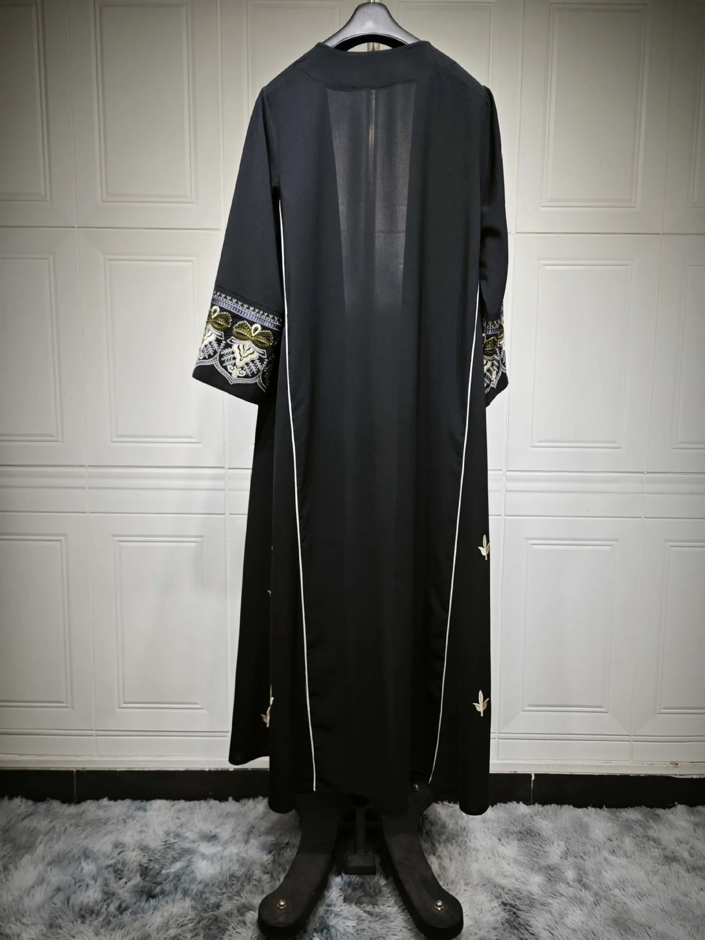 Altasawuq Abaya Women Black Eid Ramadan Open Kimono Abayas Muslim Girls Dress Embroidery Kaftan Kebaya Jalabiya Islamic Robe Clothing