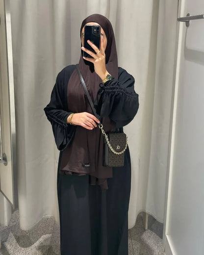 Altasawuq Arabian Muslim Women Modest Dress Eid Dubai Plain Abaya Islamic Holiday Party Solid Türkiye Lace-up Cuffs Long Clothes