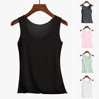 Altasawuq Loose Tank Tops Large size Casual O-Neck T-shirt Sleeveless summer women's bottoming camis top all match