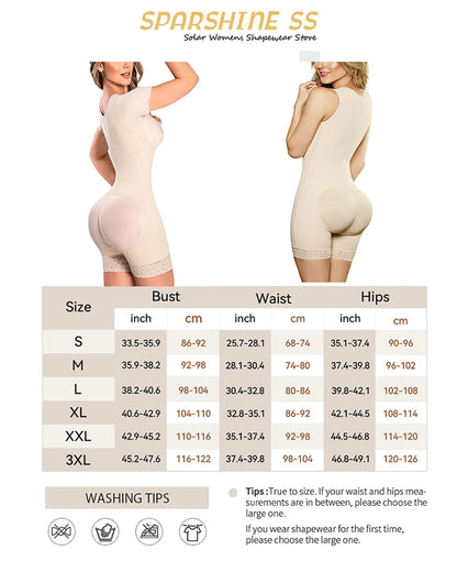 Fajas Colombianas Body Shaper Girdles for Women Tummy Control Post Surgery Compression Female Butt Lifter Shapewear Bodysuits