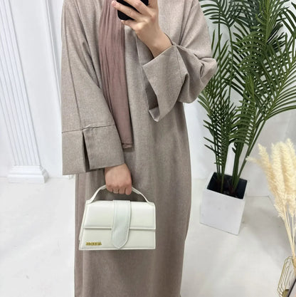 Altasawuq Cotton Linen Closed Abaya Dress Türkiye Casual Plain Abayas for Women Dubai Luxury Ramadan Islamic Kaftan Muslim Hijab Robe