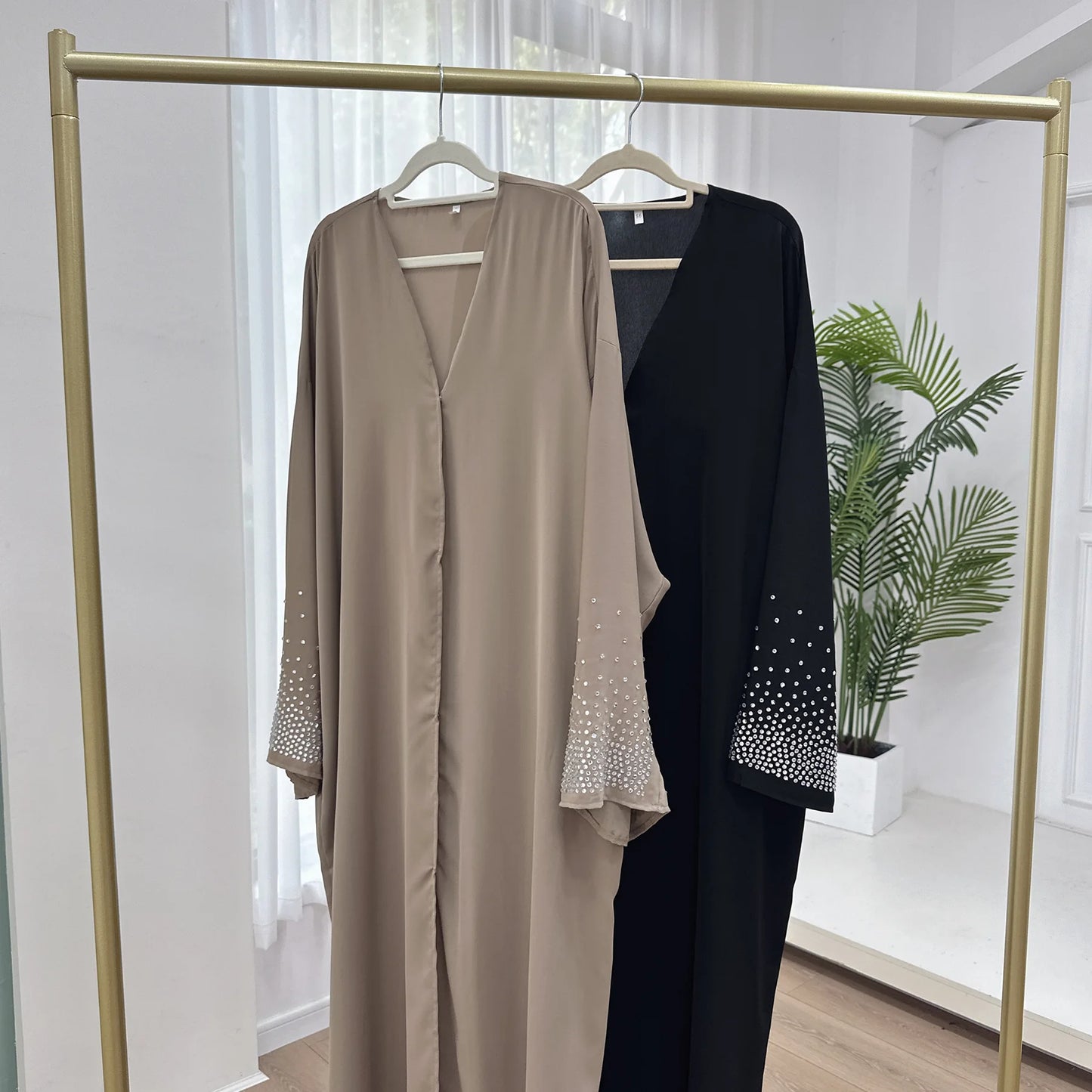 Altasawuq Luxury Dubai Abayas Nida Diamond Kimono Open Abaya for Women Muslim Dress Ramadan Eid Kaftan Islam Jalabiya Caftan Marocain Robe