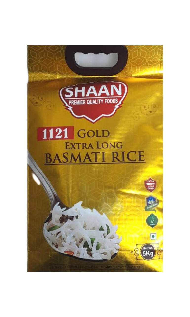 A Bag Of SHAAN GOLD EXTRA LONG BASMATI RICE 