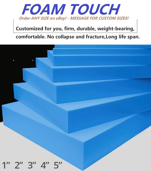 High density blue upholstery foam sheet cut to size