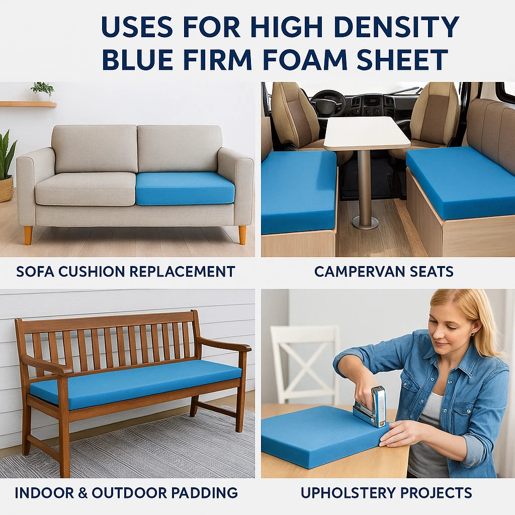 UK made high density blue foam cut to size