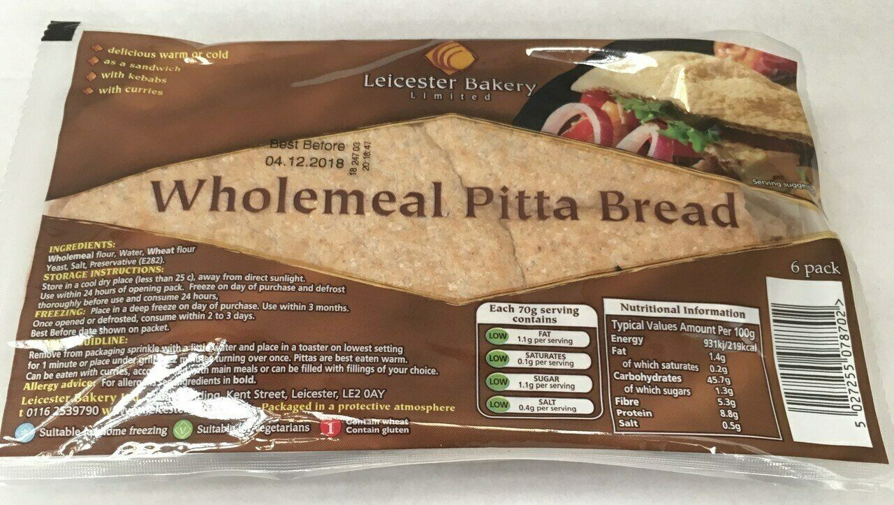 GWL Leicester Bakery Wholemeal Pitta Bread