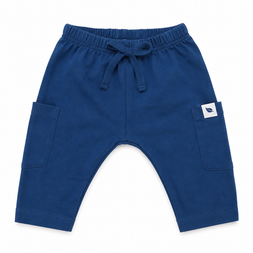 Navy cotton baby harem pants newborn joggers