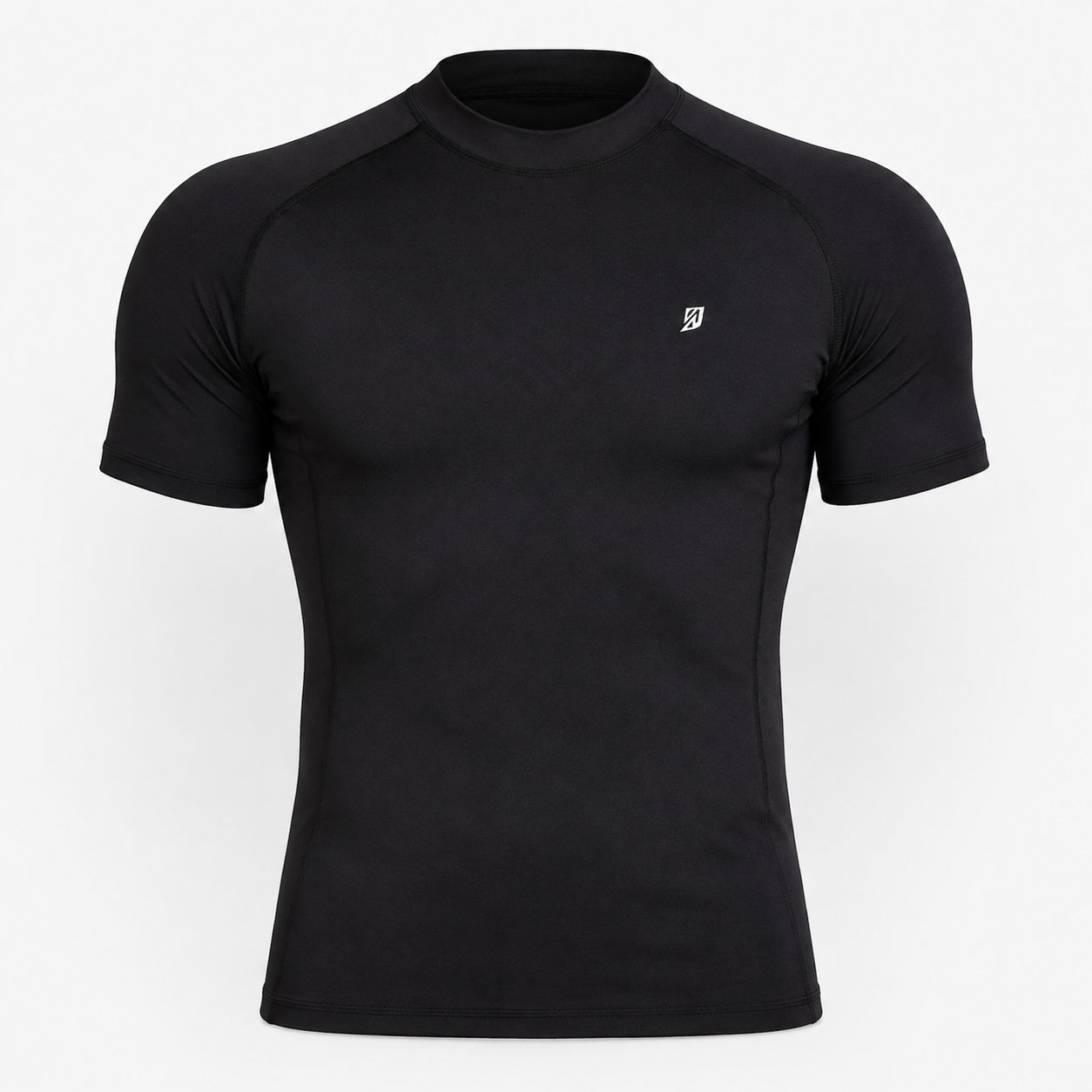 Black short sleeve compression rashguard shirt for MMA BJJ grappling