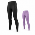 Performance compression leggings in black and lavender purple