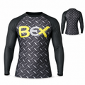Men's charcoal long sleeve compression gym base layer top