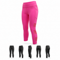 Pink and black cropped compression training leggings