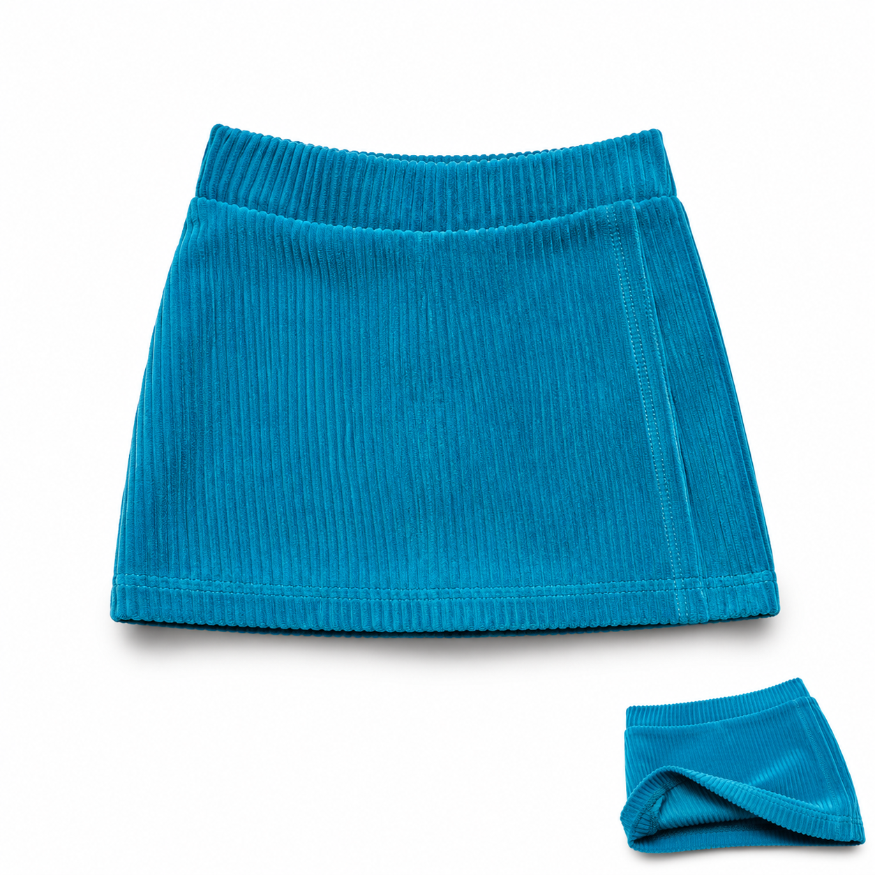Teal corduroy mini skirt for 9 to 12 months